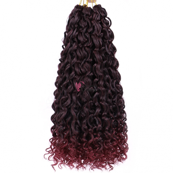 Codite de par Afro Hawaii Ocean Wave Crochet Twist de 50 cm Cod HOW50T1BUG Brunet cu Burgundy